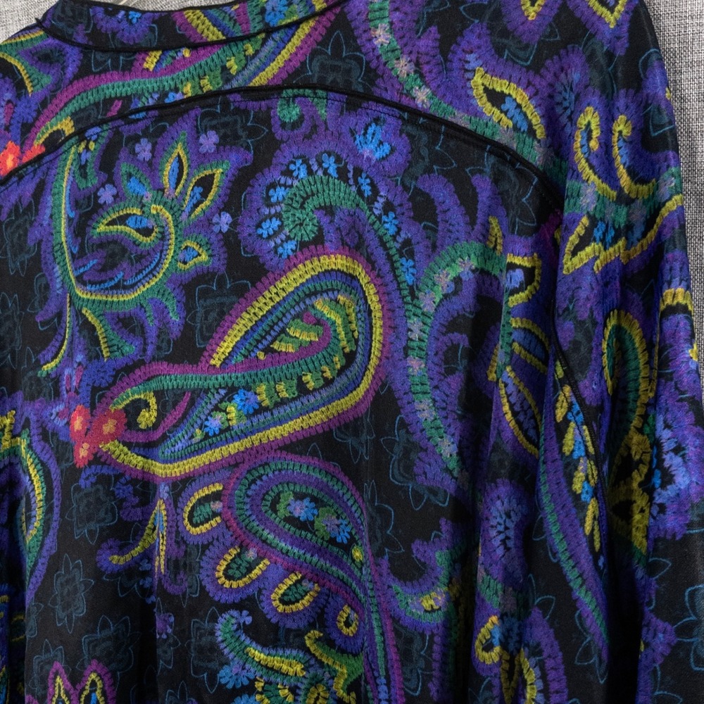 Johnny Was Reversible Flow Shrug Women XL Paisley Floral Boho Blouse - Picture 10 of 11